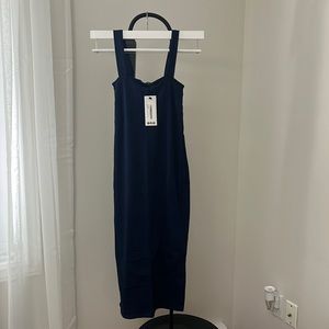 Square neck midi dress